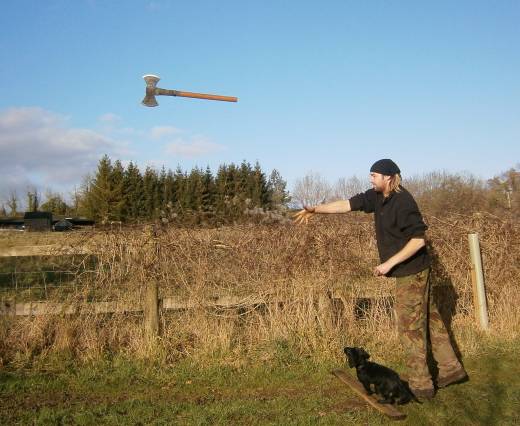 throwing a viking axe
