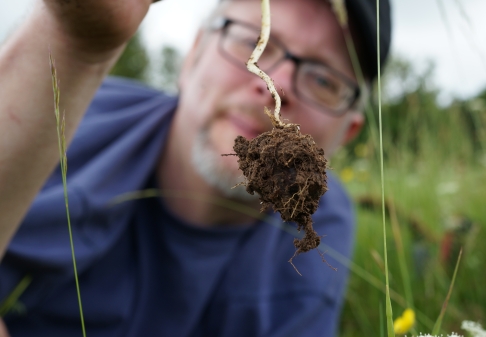 fred holding a pignut